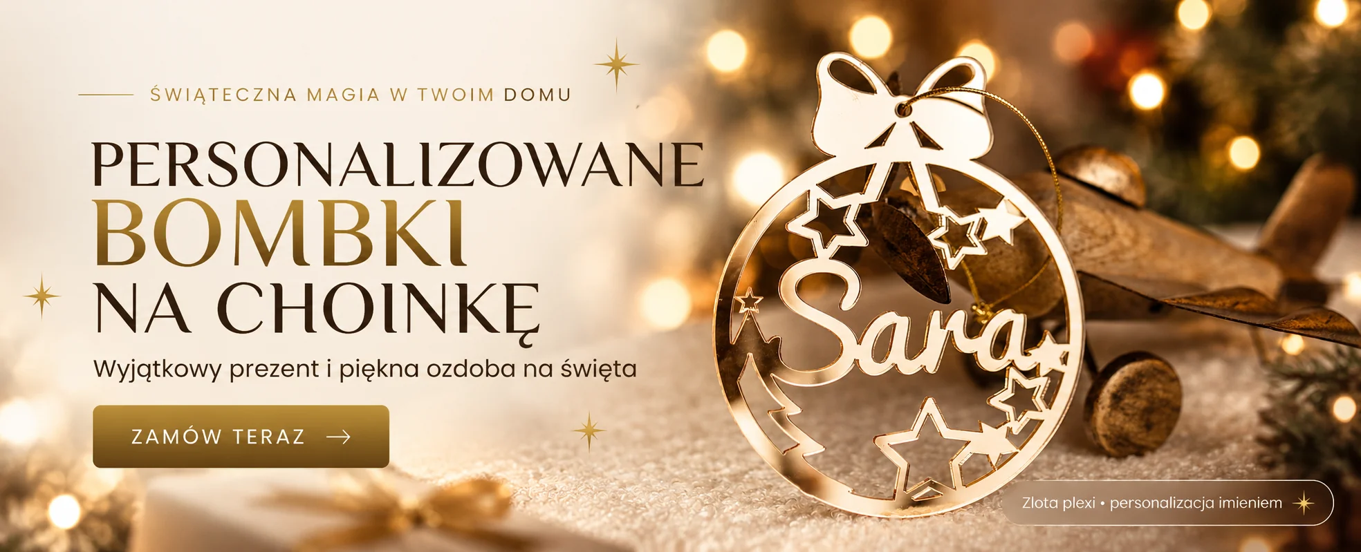 Bombki z Twoim imieniem, złote!